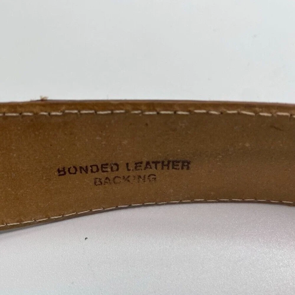 Tony Lama Belt 42 Genuine Lizard Brown Zig-Zag Stitch USA Western 20543 VTG‎